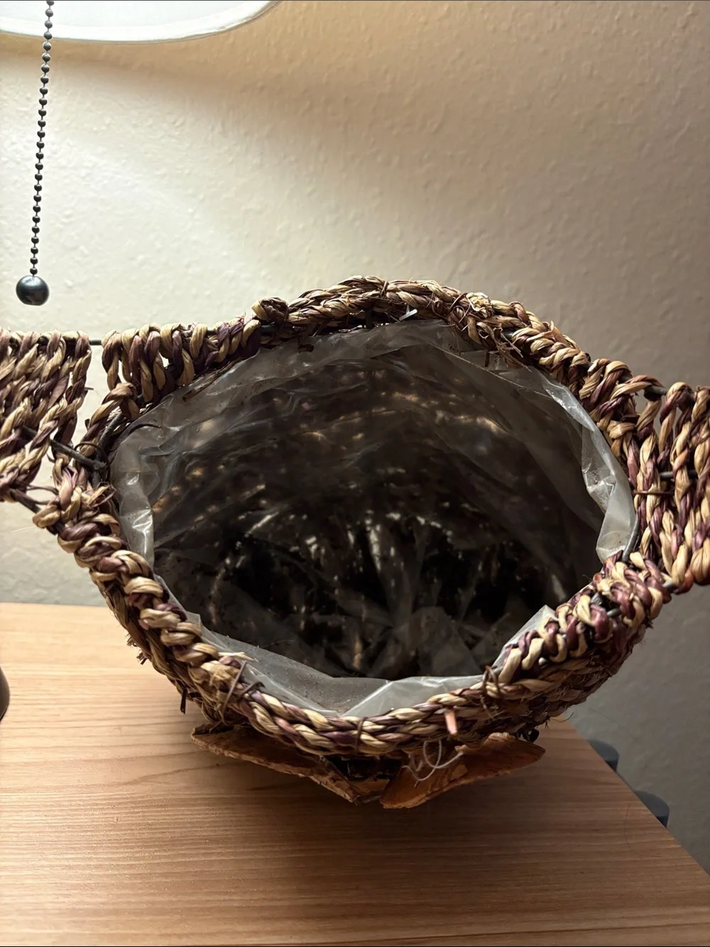Woven owl planter